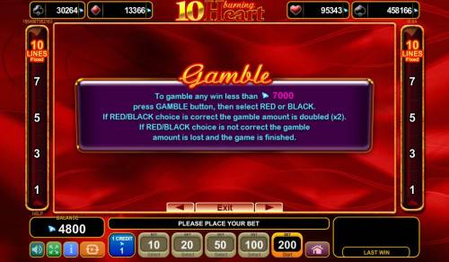 10 Burning Heart Big Bonus Slots Gamble Feature Rules