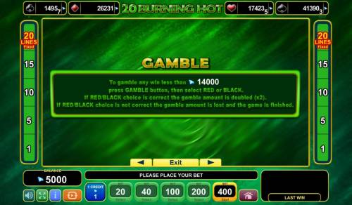 20 Burning Hot Big Bonus Slots Gamble Feature Rules