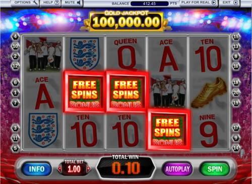 3 Lions Big Bonus Slots Scatter win triggers the free spins feature
