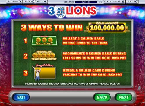3 Lions Big Bonus Slots Jackpot Game Rules