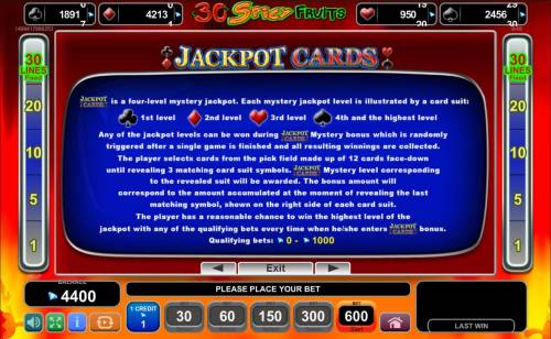 30 Spicy Fruits Big Bonus Slots Jackpot Cards Rules