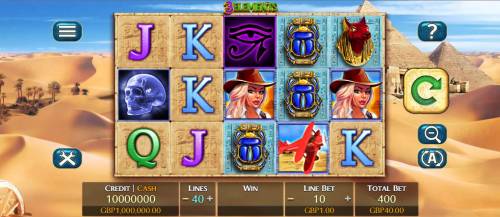 3 Elements Big Bonus Slots Main game board featuring five reels and 40 paylines with a $2,500 max payout