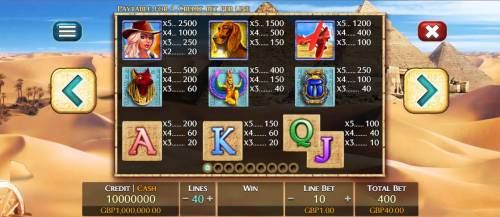 3 Elements Big Bonus Slots Slot game symbols paytable