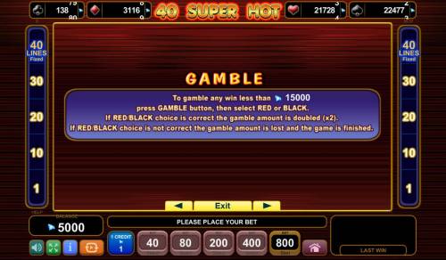 40 Super Hot Big Bonus Slots Gamble Feature Rules