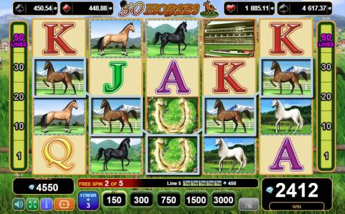 50 Horses Big Bonus Slots Multiple winning paylines