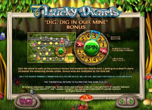 7 Lucky Dwarfs Big Bonus Slots how to play the dig, dig in our mine bonus feature