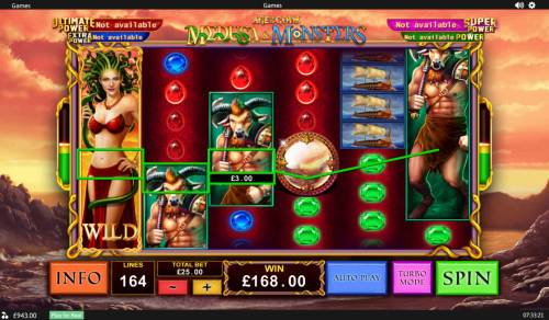 Age of the Gods Medusa & Monsters Big Bonus Slots stacked wild triggers multiple winning combinations