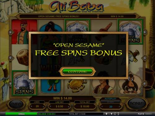 Ali Baba Big Bonus Slots Open Sesame free spins bonus