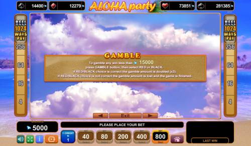 Aloha Party Big Bonus Slots Gamble Feature Rules