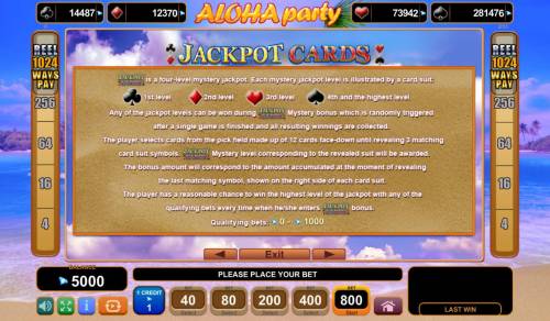 Aloha Party Big Bonus Slots Jackpot Cards Rules