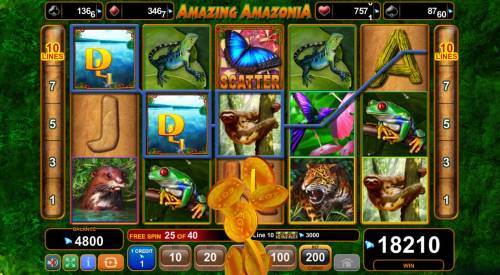 Amazing Amazonia Big Bonus Slots A super win triggered during the free games feature