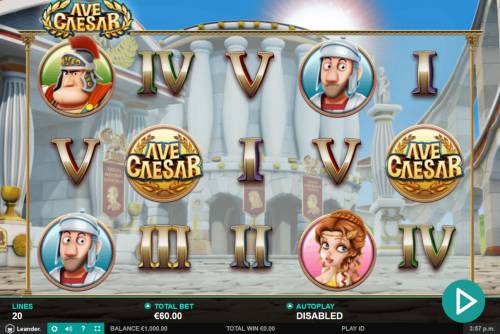 Ave Caesar Big Bonus Slots Main Game Board