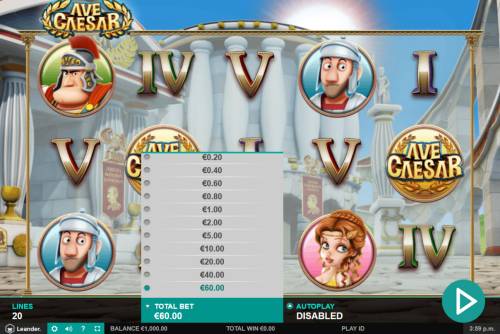 Ave Caesar Big Bonus Slots Betting Options