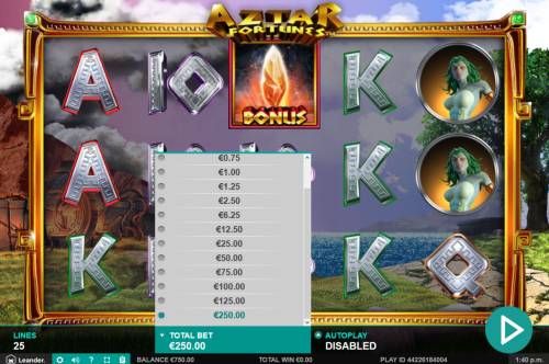 Aztar Fortunes Big Bonus Slots Betting Options