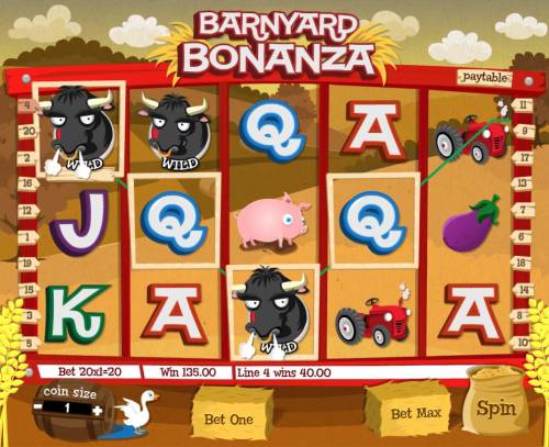 Barnyard Bonanza Big Bonus Slots Multiple winning paylines triggers a big win!