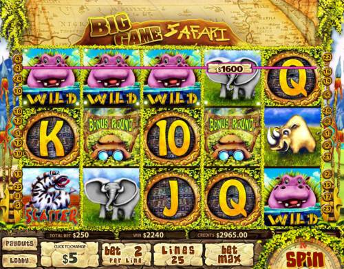 Big Game Safari Big Bonus Slots Multiple winning paylines