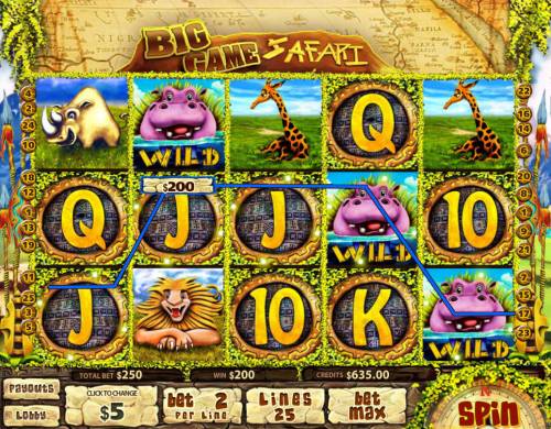 Big Game Safari Big Bonus Slots A winning five of a kind