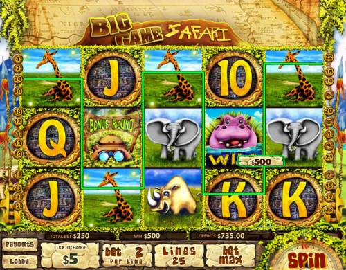 Big Game Safari Big Bonus Slots A winning three of a kind