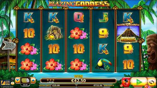 Blazing Goddess Big Bonus Slots Multiple winning paylines triggers a big win!