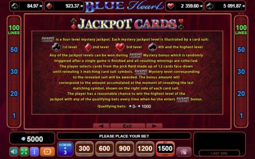 Blue Heart Big Bonus Slots Jackpot Rules