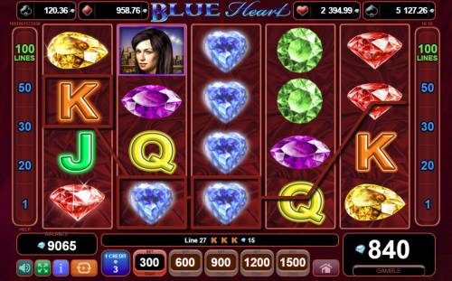 Blue Heart Big Bonus Slots Multiple winning paylines