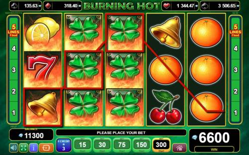 Burning Hot Big Bonus Slots Multiple winning paylines triggers a big win