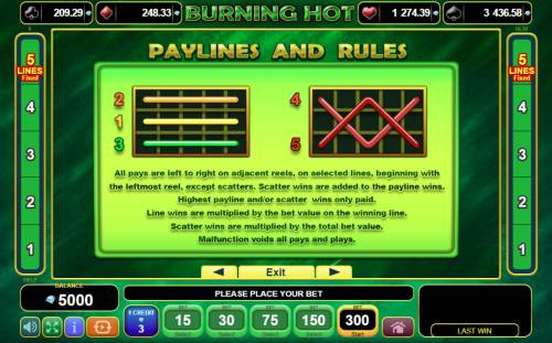 Burning Hot Big Bonus Slots Paylines 1-5