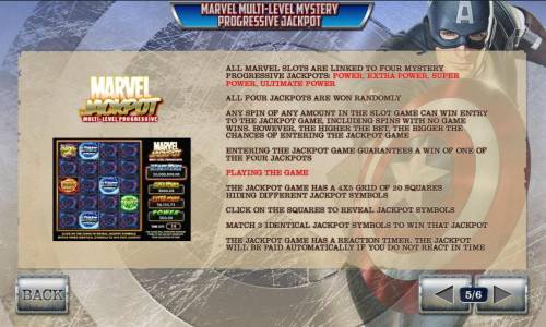Captain America The First Avenger Big Bonus Slots marvel multi-level mystery progressive jackpot