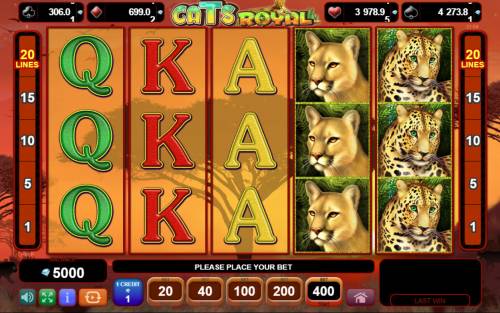 Cats Royal Big Bonus Slots Main Game Board