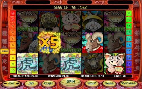Chinese New Year Big Bonus Slots three scatter symbols triggers free spins feature