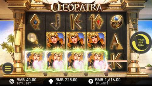 Cleopatra Big Bonus Slots Multiple winning paylines triggers a 228.00 big win