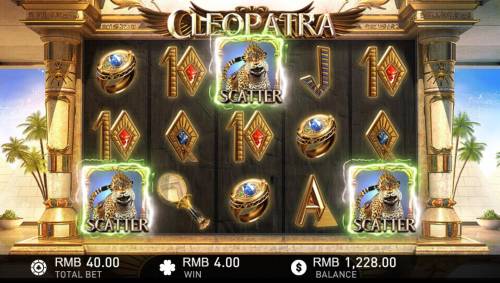 Cleopatra Big Bonus Slots Three or more scatters anywhere on the reels triggers the Free Spins feature