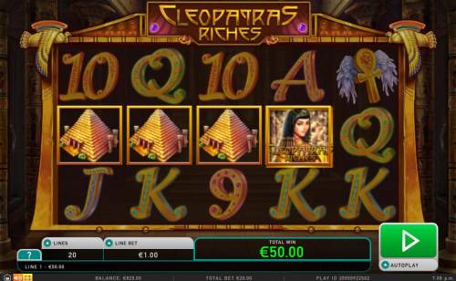 Cleopatra's Riches Big Bonus Slots A winning Four of a Kind.