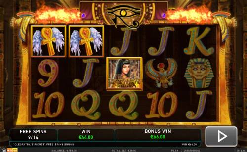 Cleopatra's Riches Big Bonus Slots Free Spins Game Board