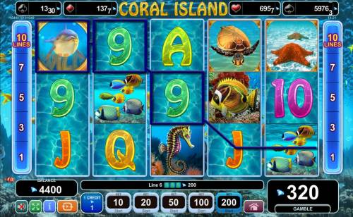 Coral Island Big Bonus Slots A winning Three of a Kind.