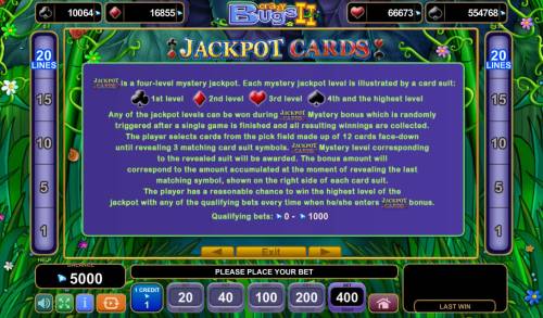 Crazy Bugs II Big Bonus Slots Jackpot Cards Rules