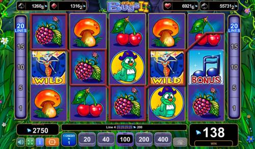 Crazy Bugs II Big Bonus Slots Multiple winning paylines