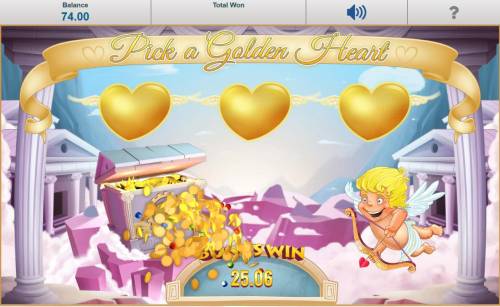 Cupid Wild at Heart Big Bonus Slots When Cupid shoots arrows into the treasure chest, a cash prize is revealed.