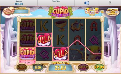 Cupid Wild at Heart Big Bonus Slots Wild symbols trigger multiple winning paylines