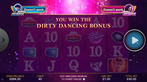 Dirty Dancing Big Bonus Slots Dirty Dance Bonus triggered.