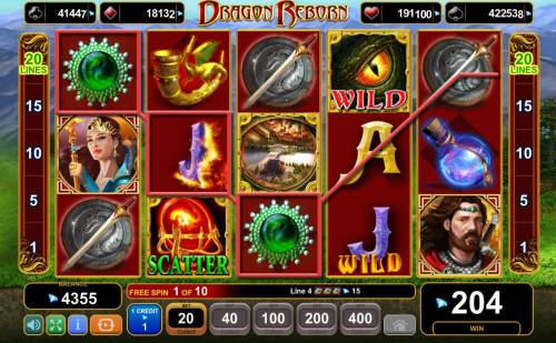 Dragon Reborn Big Bonus Slots Multiple winning paylines during the free spins feature