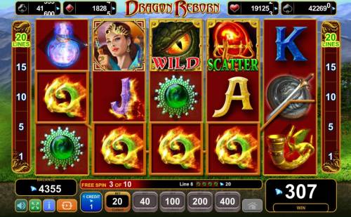 Dragon Reborn Big Bonus Slots Multiple winning paylines triggers a big win!