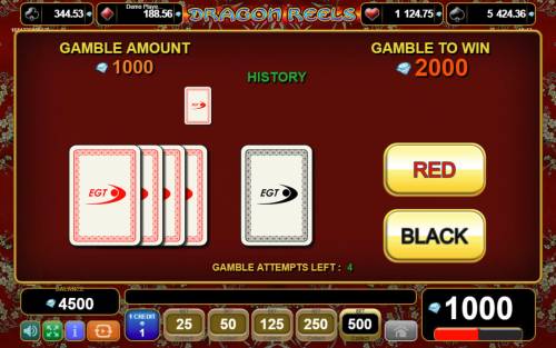 Dragon Reels Big Bonus Slots Red or Black Gamble feature