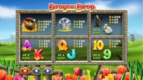 Dragon Drop Big Bonus Slots Slot game symbols paytable