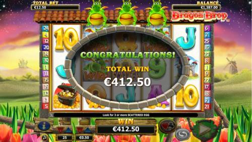 Dragon Drop Big Bonus Slots The free spins feature pays out a total prize award of $412