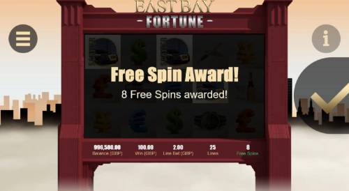 East Bay Fortune Big Bonus Slots Free Spin Award! 8 free spins awarded!