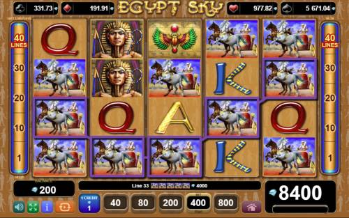 Egypt Sky Big Bonus Slots Multiple winning paylines triggers a big win