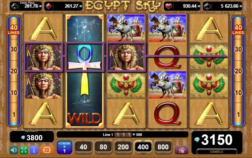 Egypt Sky Big Bonus Slots stacked wild triggers multiple winning combinations