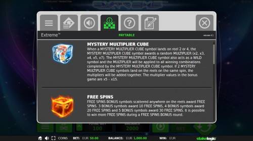 Extreme Big Bonus Slots Mystery Multiplier Cube Rules