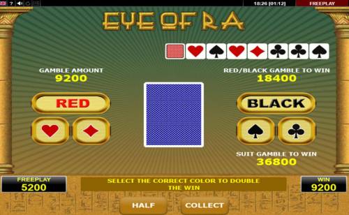 Eye of Ra Big Bonus Slots Gamble Feature Game Board
